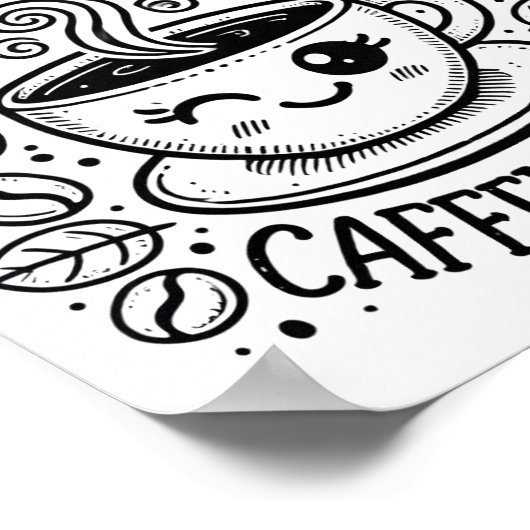 Gesegnet und hoch, koffeinierter digitaler Downloa Poster (Ecke)