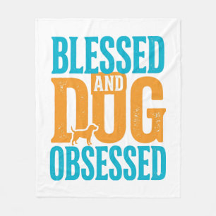 Gesegnet und hundebesessen im Vintage-Design für H Fleecedecke