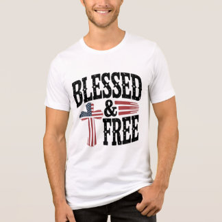 gesegnet und kostenlos | Patriotisches amerikanisc Tri-Blend Shirt