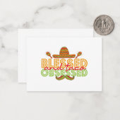 Gesegnet und Taco Obseginsego Funny Cinco De Mayo Mitteilungskarte (Vorderseite/Rückseite Beispiel)