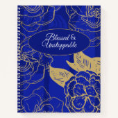 Gesegnet und unaufhaltsam Zitat Blue Vintag Blues Notizblock (Vorderseite)