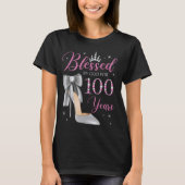 gesegnet von Gott für 100 Jahre alt 100. Geburtsta T-Shirt (Vorderseite)