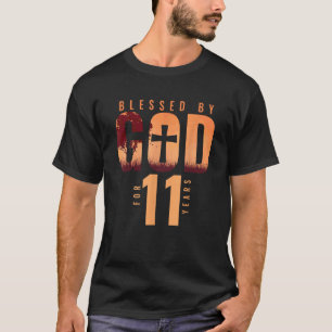Gesegnet von Gott für 11 Jahre 11. Geburtstag Reli T-Shirt