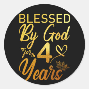 Gesegnet von Gott für 40 Jahre 40. Geburtstag Glau Runder Aufkleber