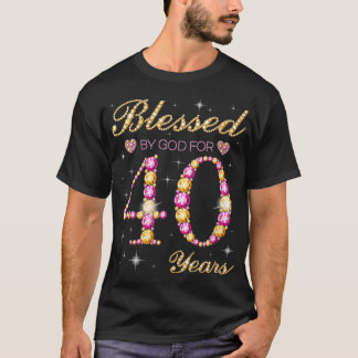 Gesegnet von Gott für 40 Jahre alt 40. Geburtstag T-Shirt