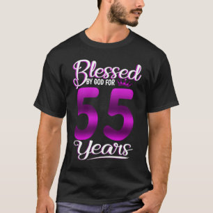 Gesegnet von Gott für 55 Jahre alt 55. Geburtstags T-Shirt