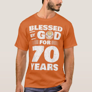 Gesegnet von Gott für 70 Jahre 70. Geburtstag T-Shirt