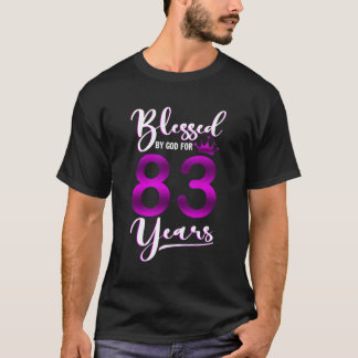Gesegnet von Gott für 83 glückliche 83. T-Shirt
