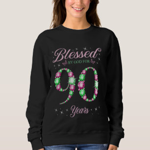 gesegnet von Gott für 90 Jahre alt 90. Geburtstag  Sweatshirt