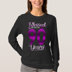 Gesegnet von Gott für 90 Jahre alt 90. Geburtstag T-Shirt