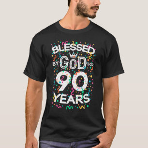 Gesegnet von Gott für den 90-jährigen 90. Geburtst T-Shirt