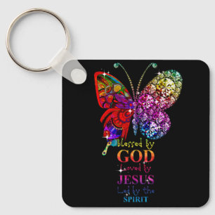 Gesegnet von Gott geliebt durch Jesus geführt durc Schlüsselanhänger