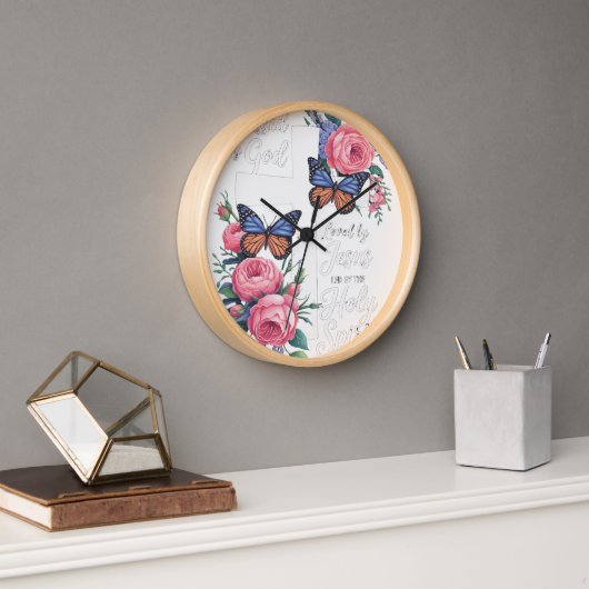 Gesegnet von Gott geliebt durch Jesus glücklichen Uhr (Büro)