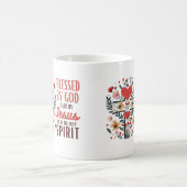 Gesegnet von Gott geliebt von Jesus floralisch Rel Kaffeetasse (Mittel)