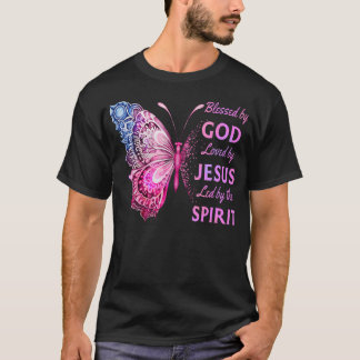 Gesegnet von Gott, geliebt von Jesus Rosa Schmette T-Shirt