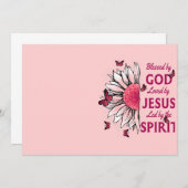 Gesegnet von Gott - geliebt von Jesus rosa Sonnenb Dankeskarte (Vorne/Hinten)