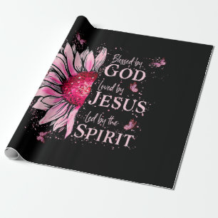 Gesegnet von Gott - geliebt von Jesus rosa Sonnenb Geschenkpapier