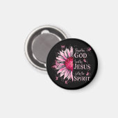 Gesegnet von Gott - geliebt von Jesus rosa Sonnenb Magnet (Vorderseite/Rückseite)