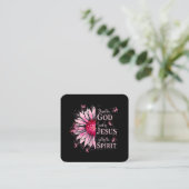 Gesegnet von Gott - geliebt von Jesus rosa Sonnenb Quadratische Visitenkarte (Stehend Vorderseite)