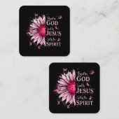 Gesegnet von Gott - geliebt von Jesus rosa Sonnenb Quadratische Visitenkarte (Vorne/Hinten)