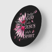 Gesegnet von Gott - geliebt von Jesus rosa Sonnenb Runde Wanduhr (Winkel)
