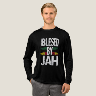 Gesegnet von Jah - Grunge Typografie mit Rastafari Tri-Blend Shirt
