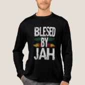 Gesegnet von Jah - Grunge Typografie mit Rastafari Tri-Blend Shirt (Vorderseite)
