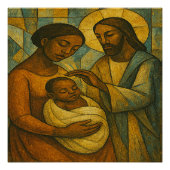 Gesegnet von Jesus afroamerikanischem Glossenplaka Poster (Vorderseite)