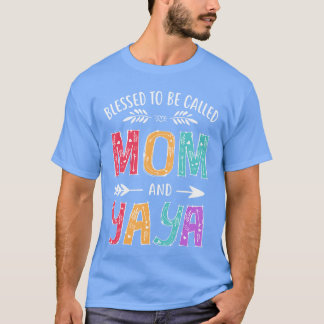 Gesegnet wird Mama und Yaya lustige Oma Moth genan T-Shirt