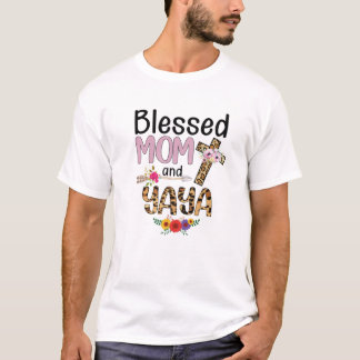 Gesegnet Yaya Leopard Womens Floral Yaya Mütter Da T-Shirt