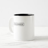 # gesegnet zweifarbige tasse (Vorderseite Links)