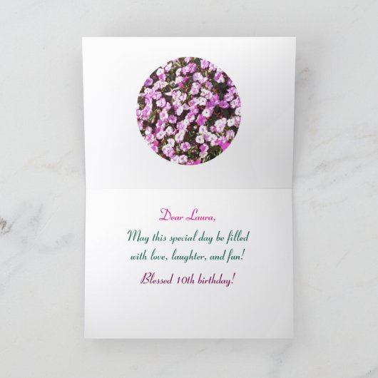 Gesegnete 10. Geburtstagkarte Karte (Innenseite)