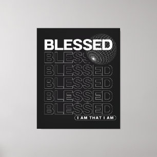 Gesegnete Affirmation Typografie Leinwanddruck