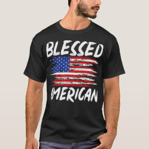 Gesegnete amerikanische Liberty Patriotic US-Flagg T-Shirt