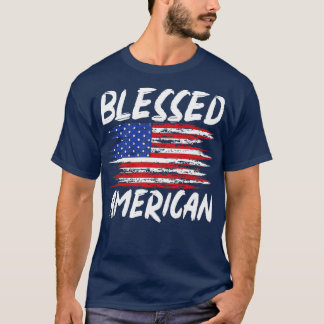 Gesegnete amerikanische Liberty Patriotic US-Flagg T-Shirt
