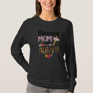 Gesegnete Aunty Leopard Womens Floral Aunty Mütter T-Shirt