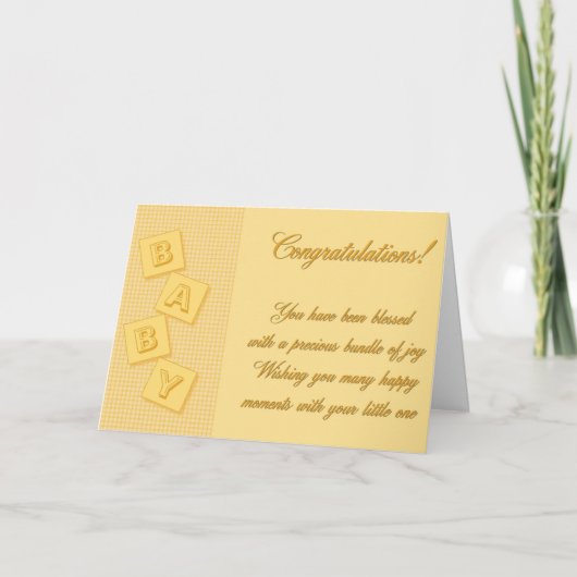 Gesegnete Baby Blocks Karte (Vorderseite)