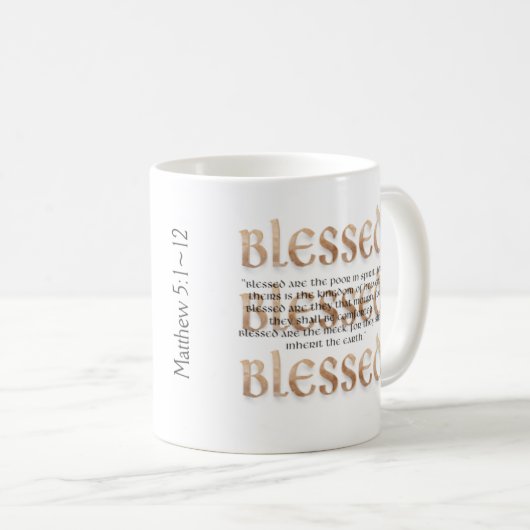 Gesegnete Beatitudes Kaffeetasse (VorderseiteRechts)