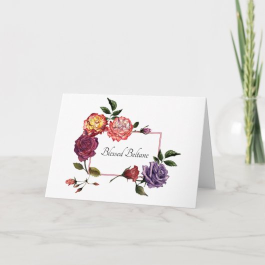 Gesegnete Beltane Rose Faltkarte Karte (Vorderseite)