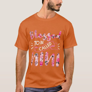 Gesegnete Blume Muster Mama Muttertagsretro T-Shirt