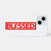 Gesegnete Briefmarke iPhone 15 Hülle (Rückseite (Horizontal))