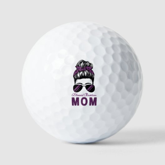 Gesegnete Christliche Mama Messy Bun Golf Balls Golfball (Vorderseite)