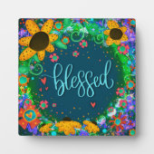 Gesegnete Daisis Inspirational Green Easel Fotoplatte (Vorderseite)