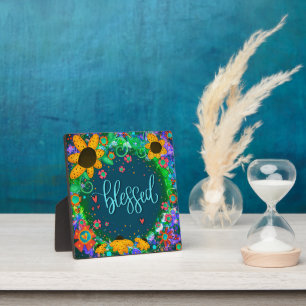 Gesegnete Daisis Inspirational Green Easel Fotoplatte