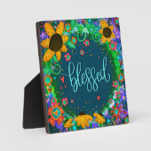 Gesegnete Daisis Inspirational Green Easel Fotoplatte (Vorderseite)