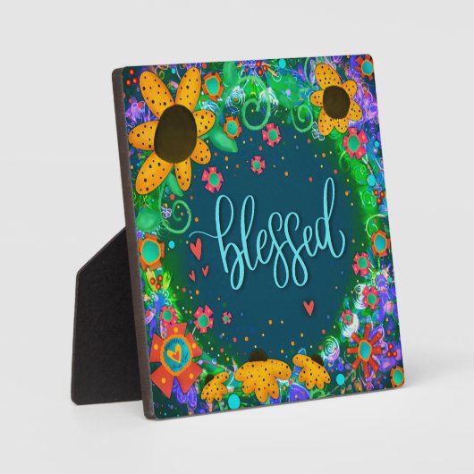 Gesegnete Daisis Inspirational Green Easel Fotoplatte (Vorderseite)