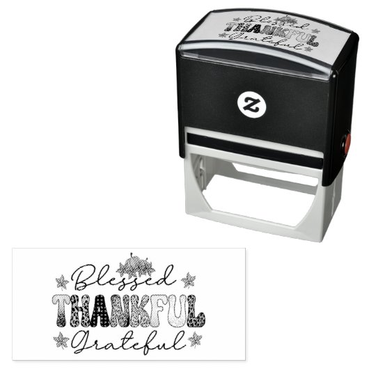 Gesegnete Dankbare Dankbare Typografie  Permastempel (Beispiel)