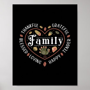 Gesegnete dankbare Familie Thanksgiving 3 Poster