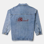 Gesegnete Denim-Jacke (Rot) Jeansjacke (Rückseite)