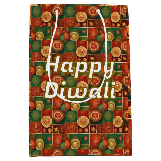 Gesegnete Diwali Moments Mittlere Geschenktüte (Vorderseite)